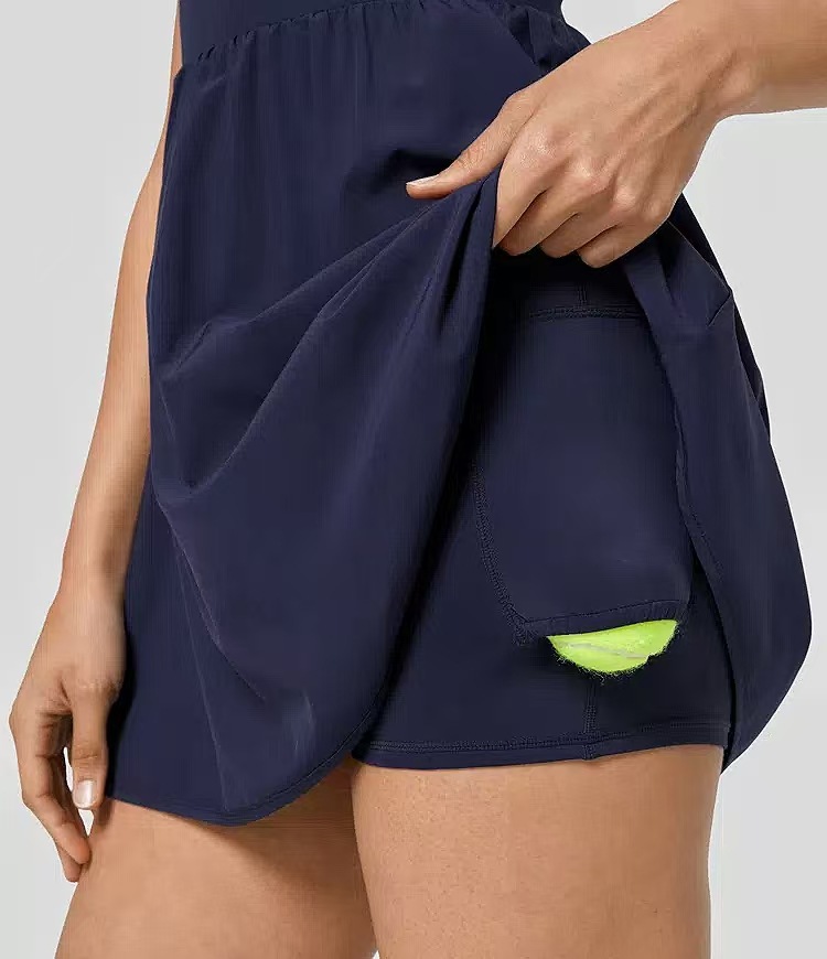 Womens Sleeveless Fit and Flare Mini Activewear Dress